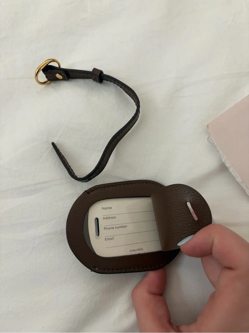 NWT Gucci Brown Leather Luggage Tag